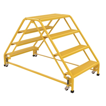 Vestil 3.33 ft Perforated Steel Stepladder W/ Casters LAD-DD-P-32-4-P